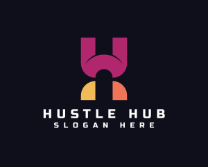 Geometric Digital Business Letter H logo design