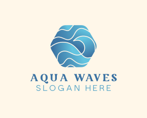 Waves - Hexagon Surfing Waves logo design