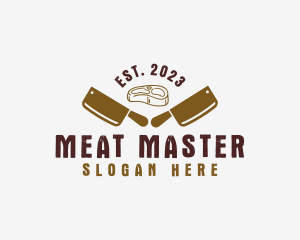 Meat Butcher Hipster logo design