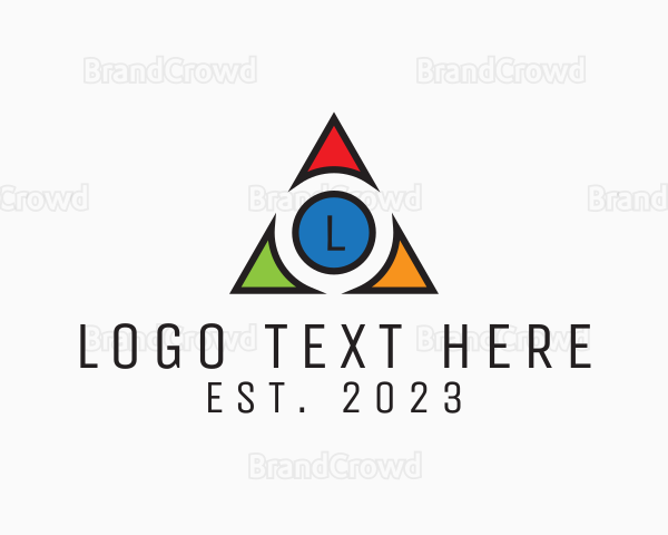 Multicolor Triangle Tech Agency Logo