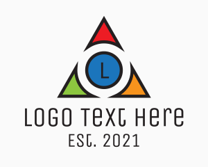 Twitter - Multicolor Triangle Tech Letter logo design