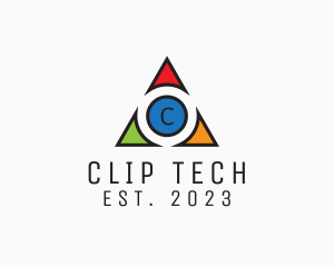 Multicolor Triangle Tech Agency logo design