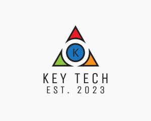 Multicolor Triangle Tech Agency logo design