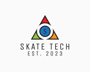 Multicolor Triangle Tech Agency logo design