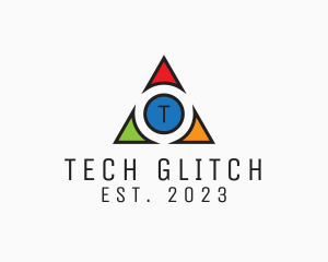 Multicolor Triangle Tech Agency logo design