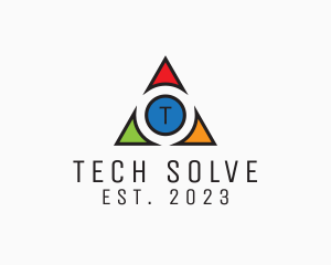 Multicolor Triangle Tech Agency logo design