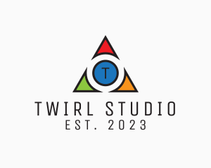 Multicolor Triangle Tech Agency logo design