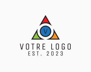 Multicolor Triangle Tech Agency logo design