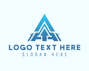 Logistics - Blue Arrow Letter A logo design