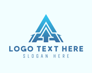 Blue Arrow Letter A Logo