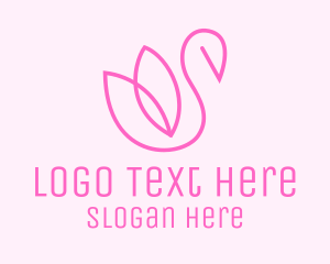 Black Swan - Pink Swan Beauty logo design