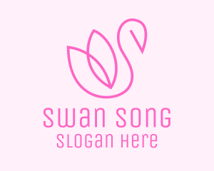 Pink Swan Beauty  logo design