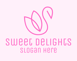 Pink Swan Beauty  logo design