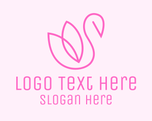Yoga - Pink Swan Beauty logo design