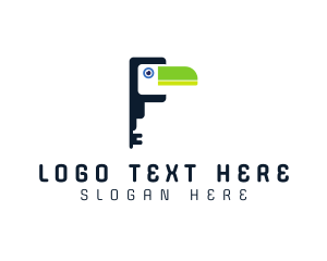 Lock - Key Toucan Bird logo design