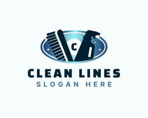 Brush Sprayer Cleaning logo design