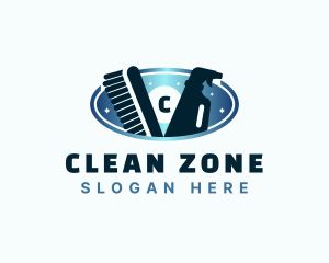 Brush Sprayer Cleaning logo design