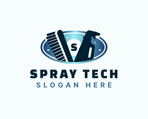 Sprayer - Brush Sprayer Cleaning logo design