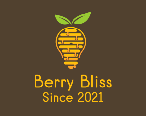 Honey Beehive Bulb logo design