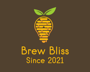 Honey Beehive Bulb logo design