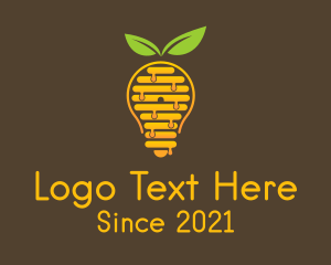 Vegetarian - Honey Beehive Bulb logo design