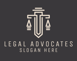 Judiciary Sword Scale logo design