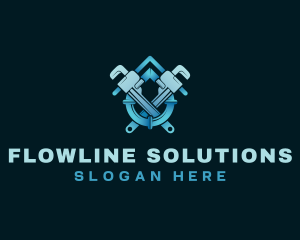 Pipeline - Plumbing Pipe Wrench logo design