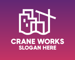 Crane - Building Construction Crane logo design