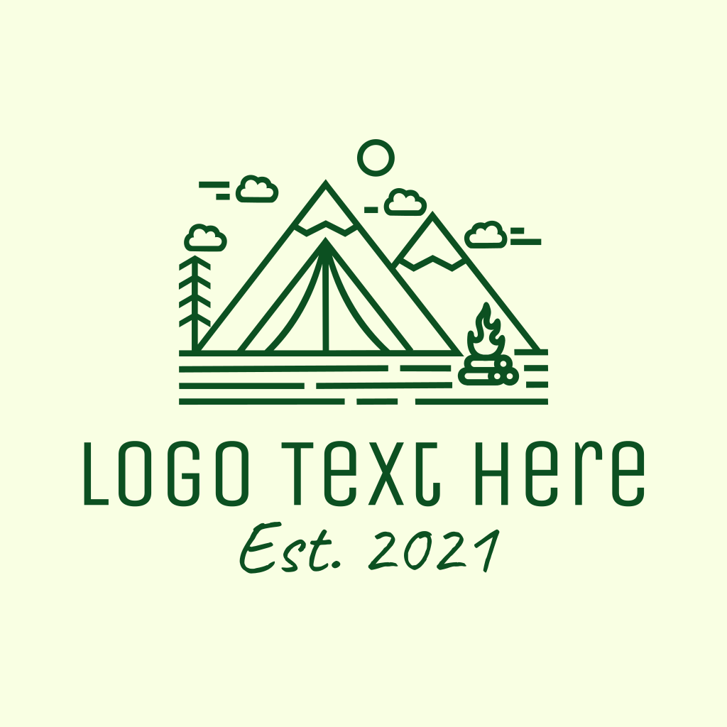 Minimalist Camping  Tent Logo  BrandCrowd Logo  Maker 