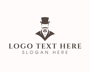 Suit - Mustache Hat Gentleman logo design