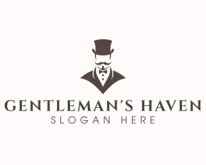 Mustache Hat Gentleman logo design