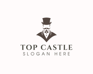 Mustache Hat Gentleman logo design