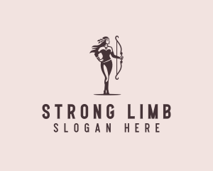 Strong Female Archer logo design