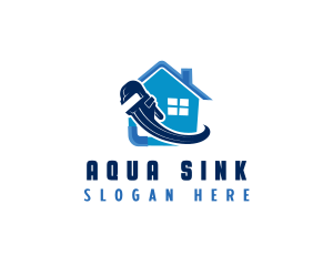 Sink - Pipe Wrench House logo design