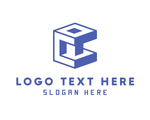 Geometry - Generic Cube Letter C logo design