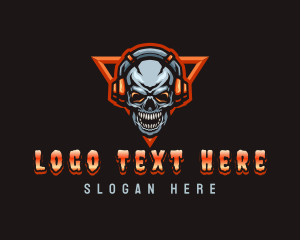 Mascot - Gaming Skull Dj logo design