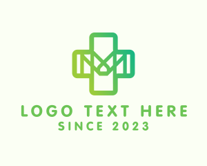Drugstore - Medical Cross Letter M logo design