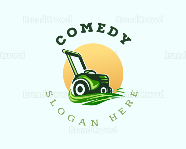 Grass Lawn Mower Logo