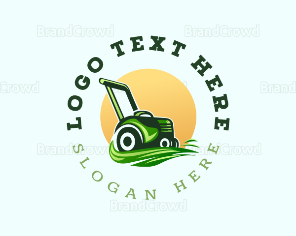 Grass Lawn Mower Logo