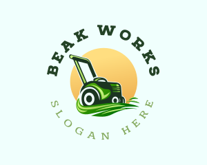 Grass Lawn Mower logo design