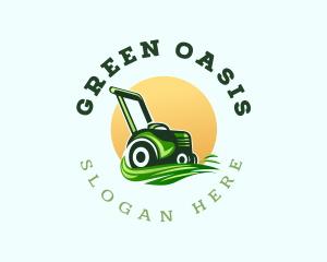 Vegetation - Grass Lawn Mower logo design