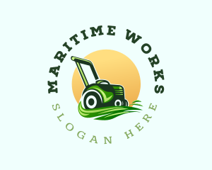 Grass Lawn Mower logo design