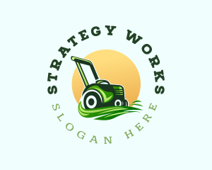 Grass Lawn Mower logo design