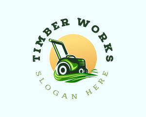 Grass Lawn Mower logo design