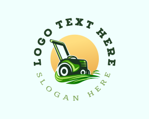 Grass Lawn Mower Logo