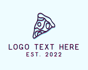 Toppings - Glitch Pizza Slice logo design