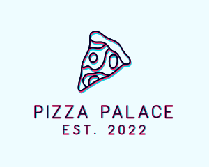 Pizza - Glitch Pizza Slice logo design