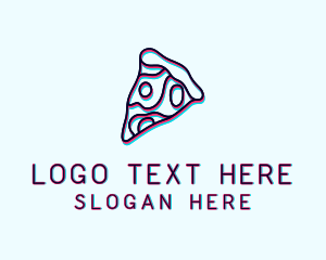 Glitch Pizza Slice Logo