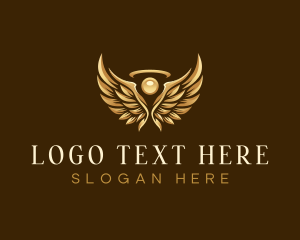 Heaven - Elegant Angel Halo logo design