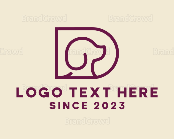 Puppy Dog Letter D Logo
